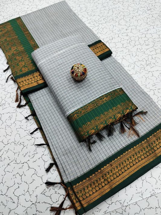 Kalyani Checked Cotton Saree